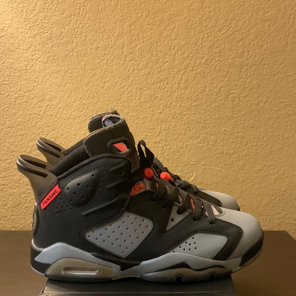 Jordan Sneakers Black and Gray with Red Accents - Picture 1 of 3